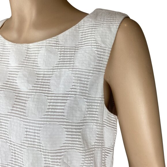 Peserico Womens‎ Dress Size 42 US 6 White Blue ColorBlock Sleeveless Shift - Picture 5 of 8